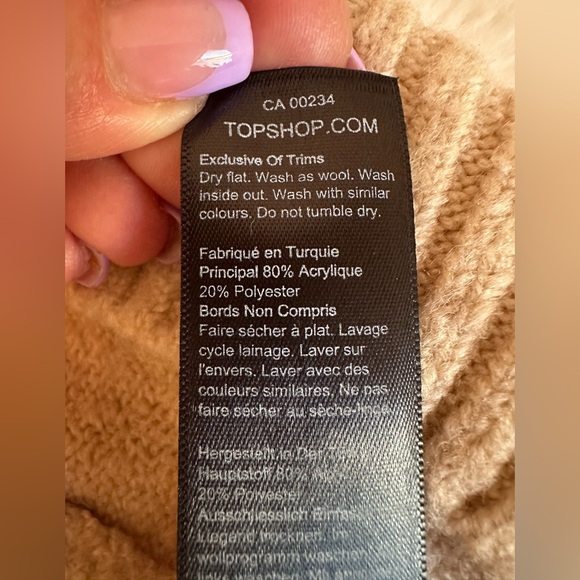 Top Shop Oversized Cropped Cardigan Sweater Oatmeal Color Women’s Sz 8-10 - Picture 6 of 10